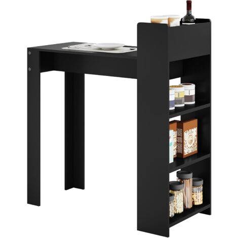 Tavolo Da Bar Quadrato WOLTU Con 3 Ripiani - Nero, 60x60x112cm, Per Cucina E Soggiorno - Foto 2