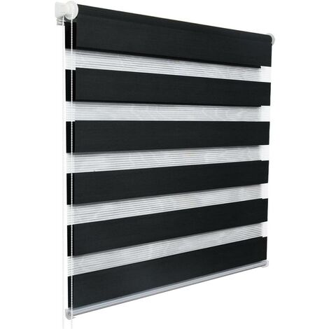 WOLTU Tenda a Rullo Doppio Oscurante per Interni Senza Foratura Avvolgibile Antracite 120x150cm