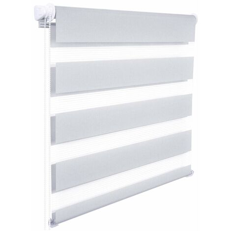 WOLTU Tenda a Rullo Doppio Oscurante per Interni Senza Foratura Avvolgibile Grigio 80x220cm