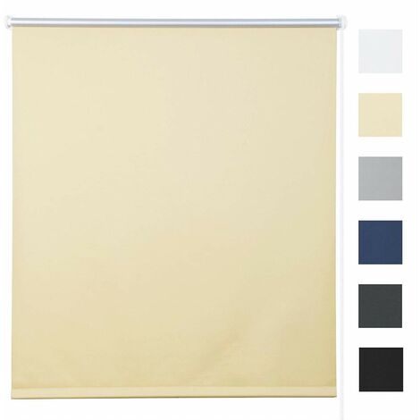 WOLTU Tenda a rullo oscurante termica isolante finestra porta senza fori Beige 60x160 cm
