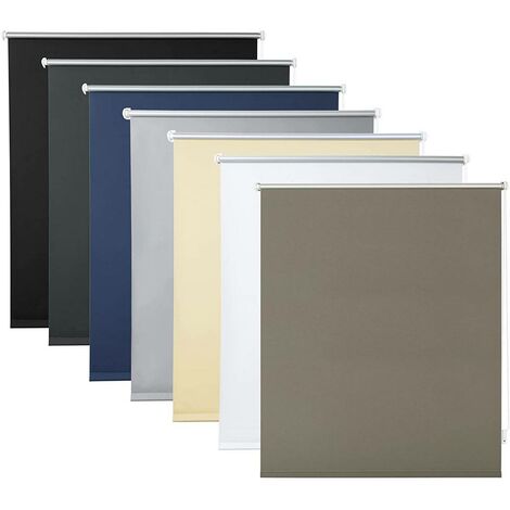 WOLTU Tenda a rullo oscurante termica isolante finestra porta senza fori Tortora 120x160 cm