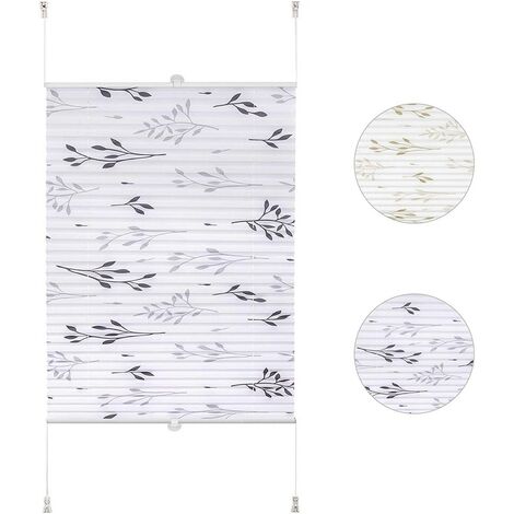 WOLTU Tenda a Rullo Plissettata Oscurante Tessuto per Finestra Porte Senz 65 x 130 cm