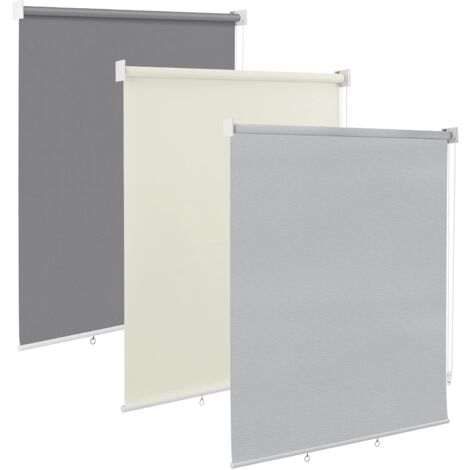 WOLTU Tenda avvolgibile verticale per esterni Tenda da Sole a Caduta Verticale Tenda a Rullo per Esterno Tenda Parasole Antivento Privacy per Balcone Terrazzo Giardino Gazebo. 100x140 cm Grigio