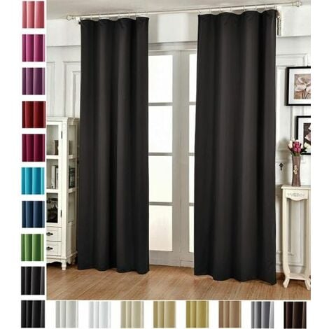 WOLTU Tenda Oscurante con Occhielli Tende Drappeggi Opache Finestra 135 x 245 cm 1x Antracite ,Tenda senza cinghie