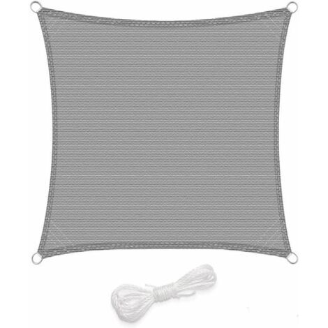 WOLTU Tenda Vela Ombreggiante Telo Sole Ombra Giardino Parasole Grigio Chiaro 4x4 m