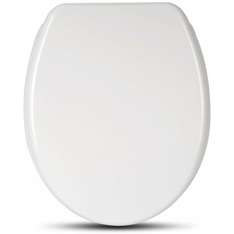 Soft Close wc Toilet Seats Anti-Bacterial Adjustable Hinge Bathroom Bottom Fixed White - Woltu