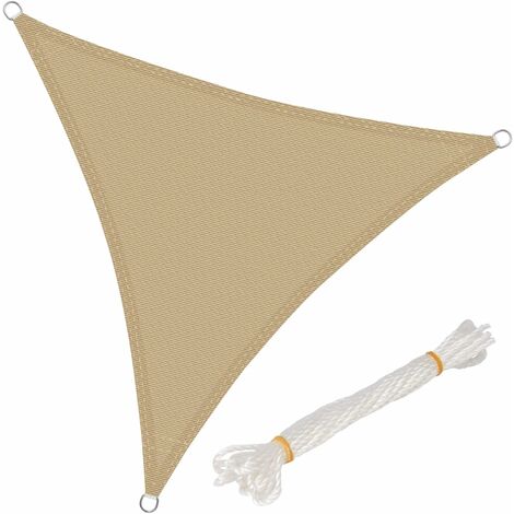 WOLTU Toldo Vela de Sombra Triangular 3x3x4.25 m HDPE Transpirable Prevención Rayos UV Solar Protección 85% Resistente y para Jardín Patio Exteriores Arena Arena