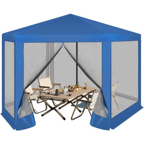 Woltu – Tonnelle de jardin 3,8 x 3,3 m – Moustiquaire – Parois latérales en maille – Tissu Oxford 210D résistant aux UV – Installation facile