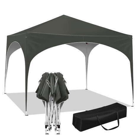 Woltu – Tonnelle de jardin 3x3m pliable – Imperméable en tissu Oxford 210D – Toit en demi-cercle – Hauteur réglable 250/254/258 cm – Pour événements extérieurs