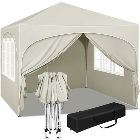 Woltu – Tonnelle pliante 3x3m – Tissu Oxford 210D imperméable – 4 parois latérales amovibles avec fenêtres – Protection UV