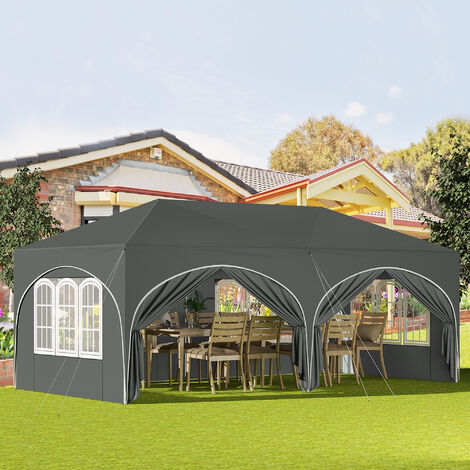 Woltu – Tonnelle de jardin 3x6m – Barnum pliant avec 6 parois latérales – Imperméable et protection UV – Installation rapide et facile