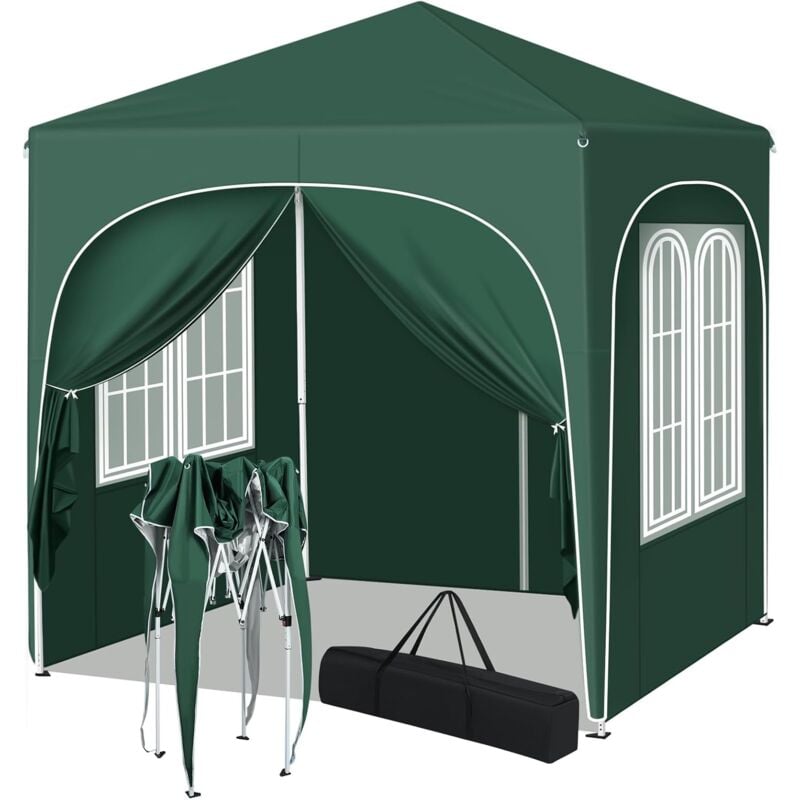 Tonnelle de Jardin WOLTU, Pergola, Barnum, Tonnelle Pliante 2x2m, Hauteur Réglable, Imperméable, Protection de UV, Vert