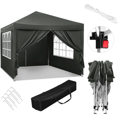Woltu – Tonnelle pliante 3x3m – Tissu Oxford 210D imperméable – Protection UV 50+ – Hauteur réglable 250-258 cm – Piquets et cordes inclus
