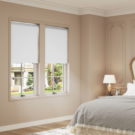 WOLTU Verdunklungsrollo innen ohne Bohren Rollo Thermorollo Verdunkelungsrollo Klemmrollo Verdunkelung Sichtschutz Sonnenchutz Seitenzugrollo für Fenster & Tür, 50x150cm, Schnurlos Weiß