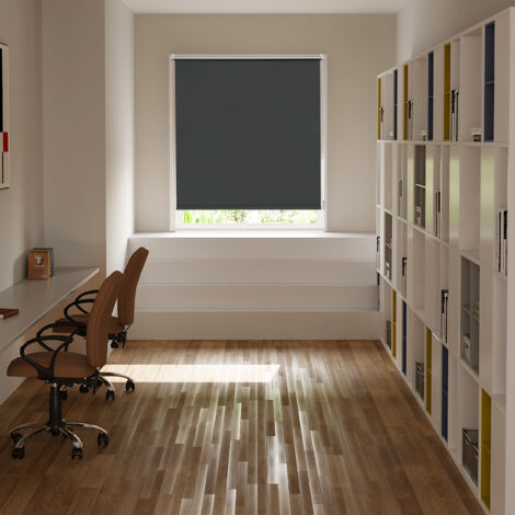 WOLTU Verdunklungsrollo ohne Bohren Klemmfix, Thermorollo Fensterrollo Blickdicht easyfix Verdunkelung Rollos, Sichtschutz und Sonnenchutz für Fenster, Tür, 120x130cm (BxH), Anthrazit