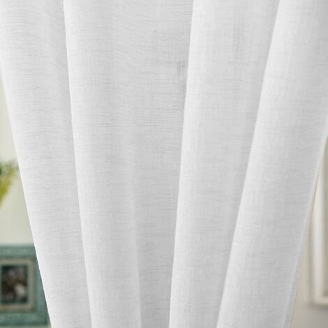 WOLTU Voile Tenda Fineste Trasparente con Occhielli per Camera da Letto 1x Bianco ,Tenda senza cinghie