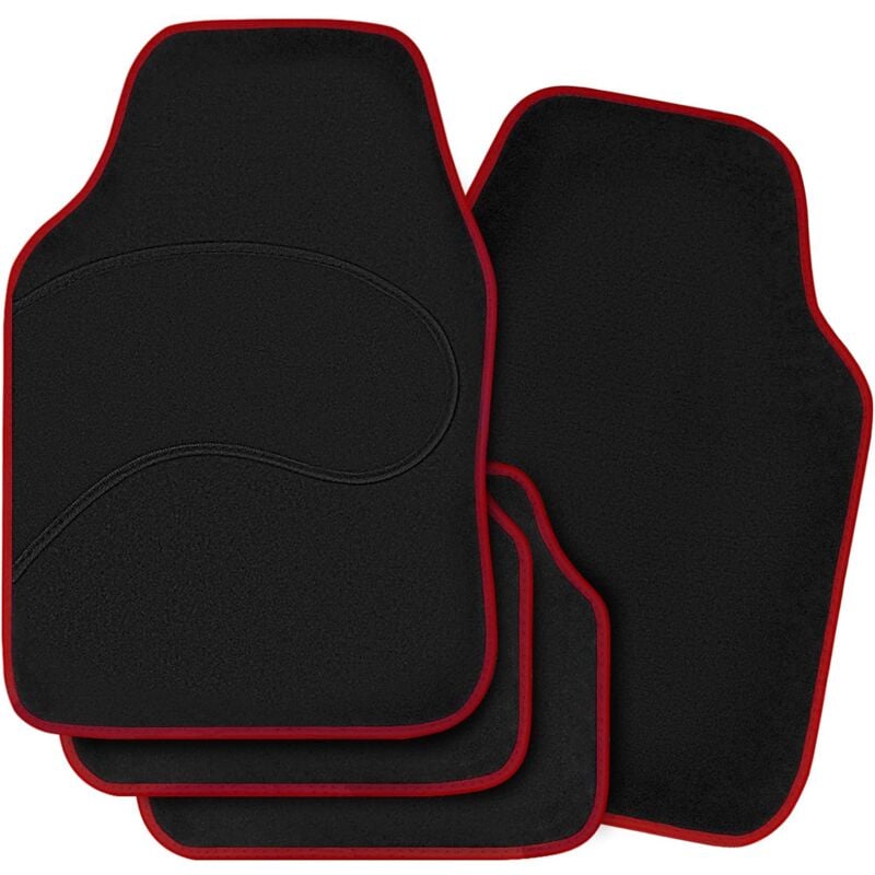 Voiture Tapis Universel, Tapis de Sol, Tapis de Voiture en Tissu, Rouge - Woltu