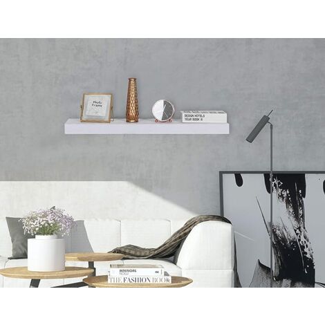 WOLTU Wandregal mit Schubladen aus MDF-Platte, weiß 80 x 25 x 5 cm RG9345ws