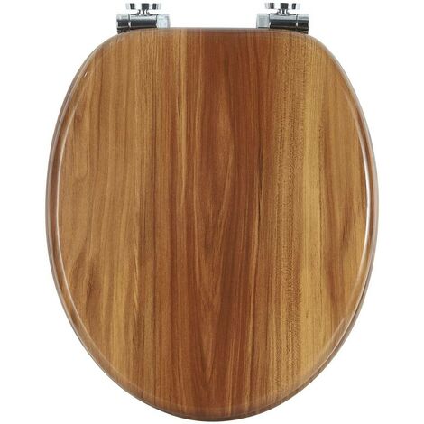 WOLTU Wooden Toilet Seats Soft Close WC Seat Hinge Ideal for Standard Toilet Beech