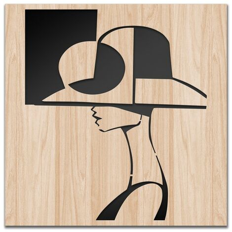 WOMAN STYLE - Quadro arredo LASERCUT composito Legno e PVC  60x60cm