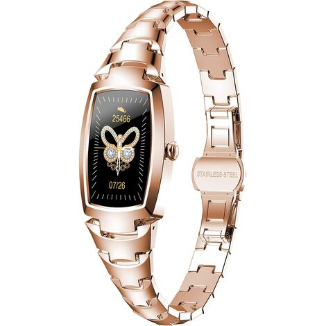 Women Smartwatch with Feminine Function, IP67 Waterproof Sports Smartwatch, Heart Rate and Blood Oxygen Monitor, Calorie Pedometer, Fitness Watch for Android iphone，gold