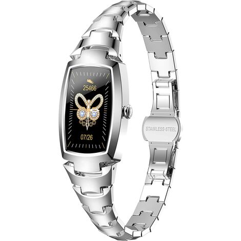 Women Smartwatch with Feminine Function, IP67 Waterproof Sports Smartwatch, Heart Rate and Blood Oxygen Monitor, Calorie Pedometer, Fitness Watch for Android iphone.silver