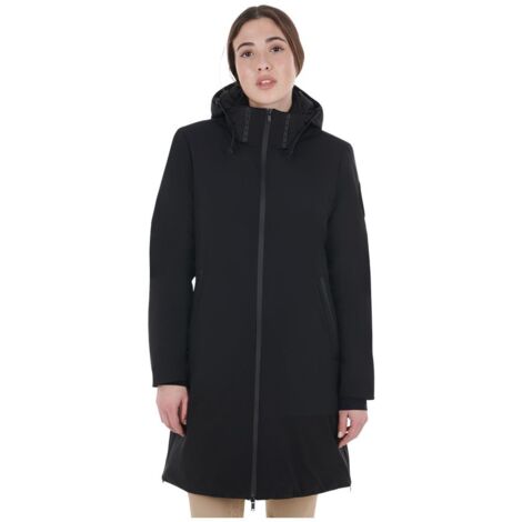 Women's basic long puffer jacket: xs, brindle (18-1110)