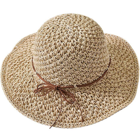 Women's breathable, foldable straw hat, ideal for beach and hiking