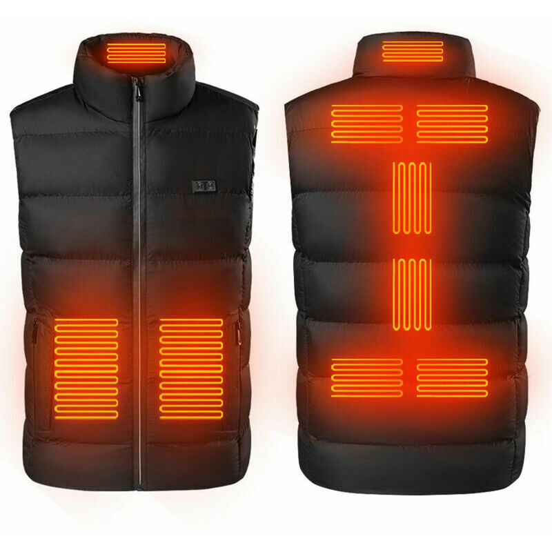 Women's men's heated vest, Eigffole Rechargeable electric jacket usb 9 Down Down Charter Chasse Chasse, Battery not included (4xl)