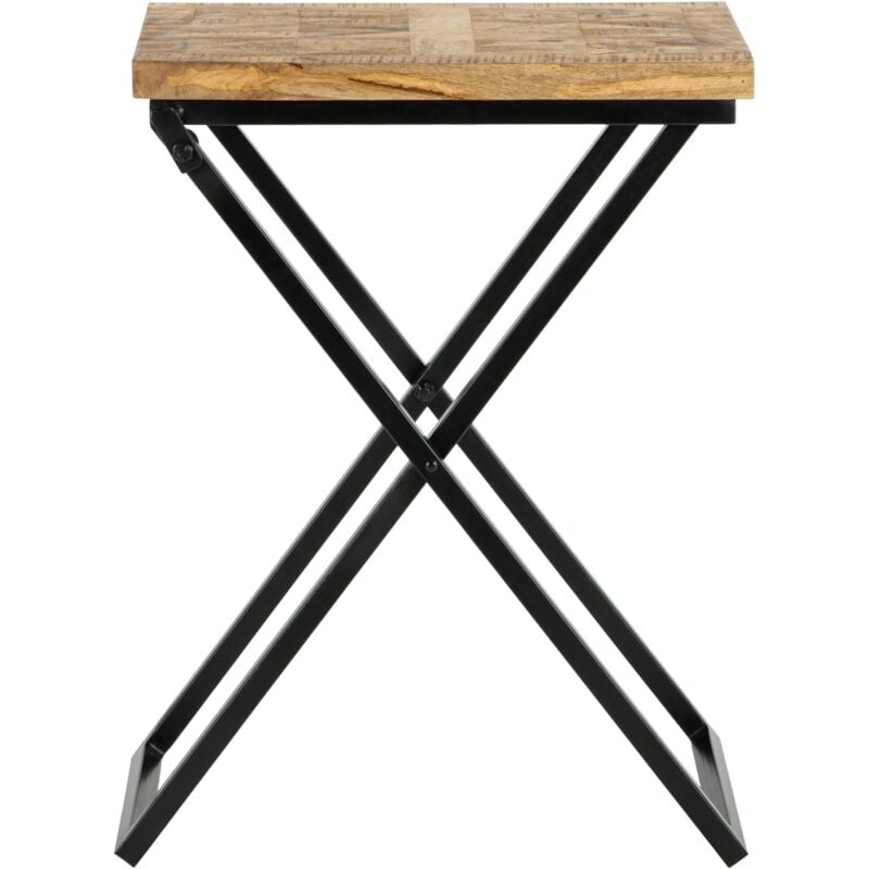 

Mesa centro rústico madera mango auxiliar 48x35x63 cm mueble salón ® - Womo-design