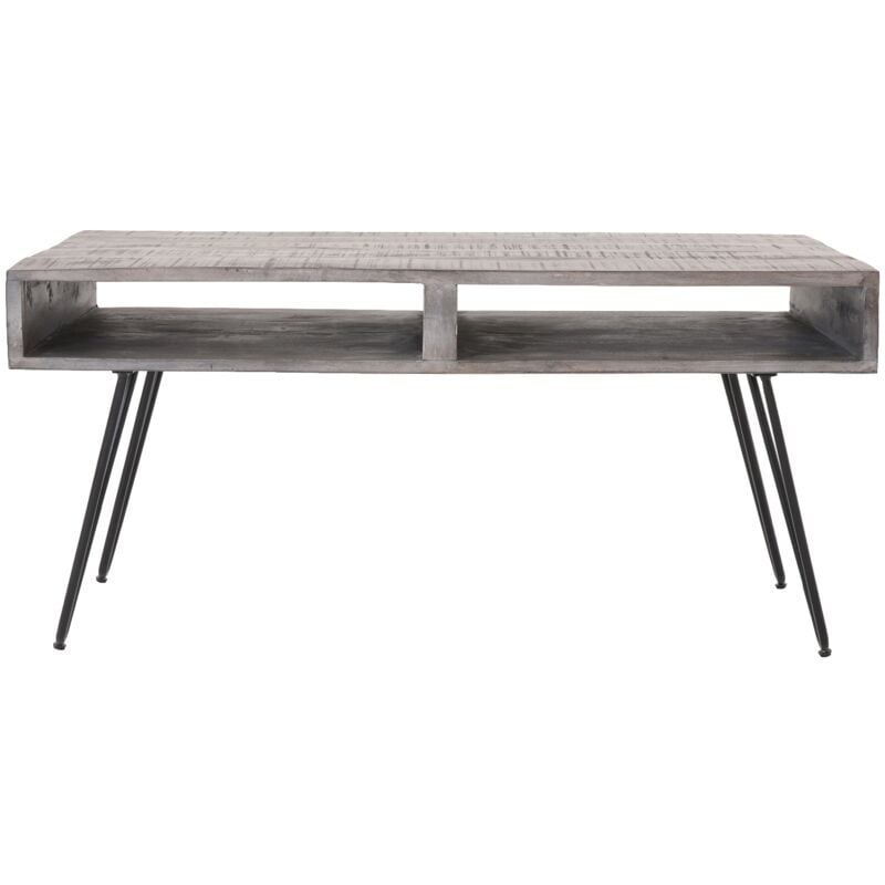 

Mesa de centro auxiliar madera de mango mobiliario 2 cajones 100 cm - Womo-design
