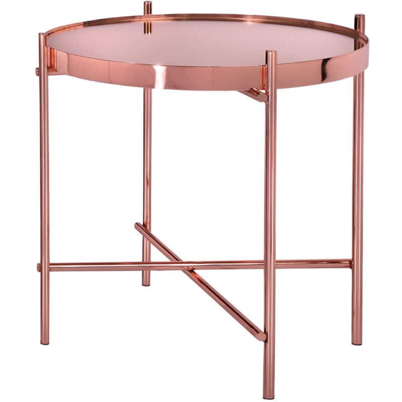 

Mesa de centro tapa cristal insertada tablero redondo cobre Ø43cm WOMO-DESIGN®