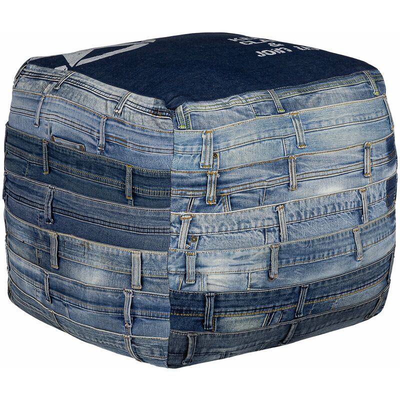 

Taburete cuadrado asiento cubo otomano puf azul Pittsburgh 45cm ® - Womo-design