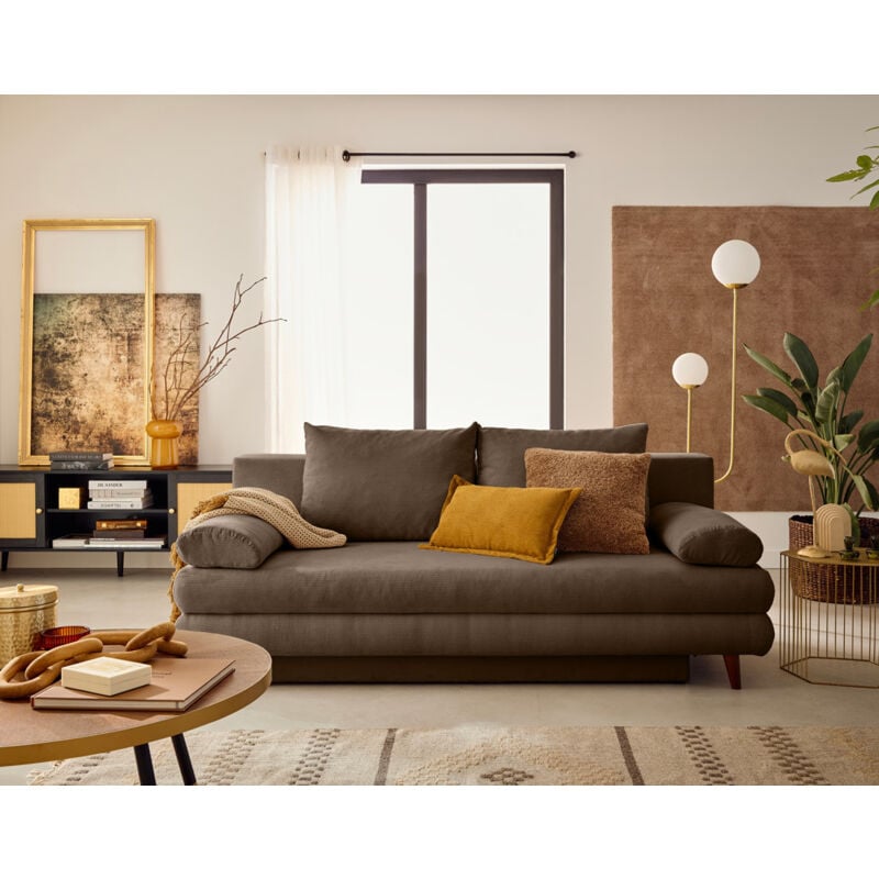 Wonder - canapé 3 places convertible avec coffre en velours côtelé