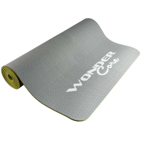 Wonder core - yogamatte tpe - gelbgrau
