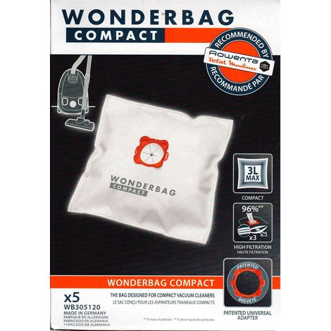 Wonderbag Compact Staubsaugerbeutel WB3051 für Bosch, Electrolux, Hoover, LG, Nilfisk, Rowenta ua.