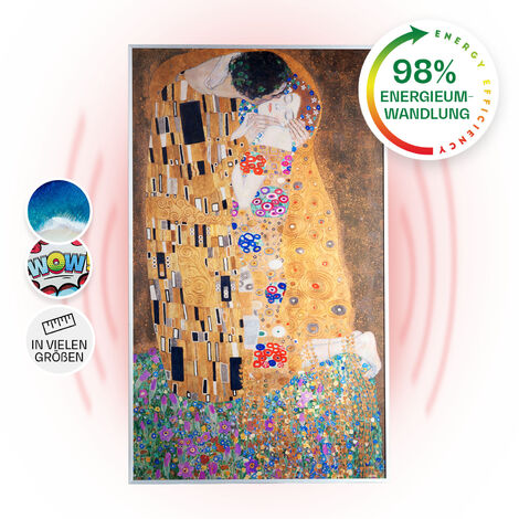 Wonderwall Air Art Kuss radiateur infrarouge 60 x 101 cm 600 W installation murale