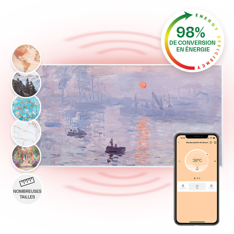 Klarstein - Radiateur Infrarouge Mural Intelligent, Chauffage Infrarouge 700W, Panneau Chauffant Infrarouge, app Mobile, Radiateur Electrique Extra