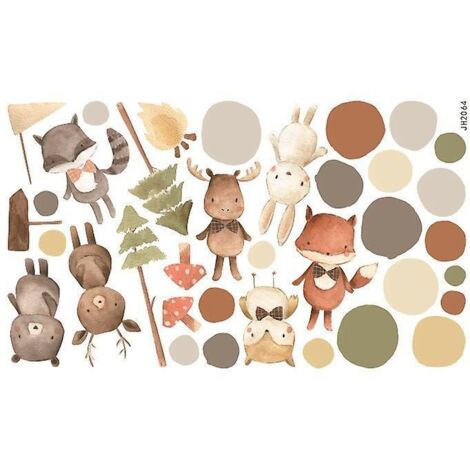 wondever Stickers Muraux Pissenlit Animaux Autocollants Muraux Mural Stickers Animaux Ours Renard Pour Chambre Enfants Bb Ppinire