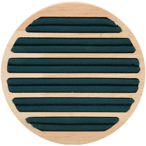 Wood 6 Slots Round Shape Ring Earring Storage Tray Green Flannel Display Jewelry Holde,green