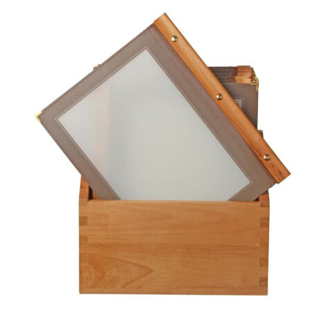 Wood A4 marron - BOX 20 protège-menus