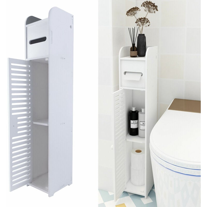Wood Bathroom Storage Cabinet Wooden Drawer Cupboard Free Standing Unit Shelf