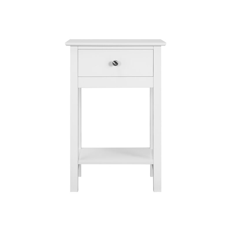 Wood Side Table End Table for Bedroom/Living Room, White - Yaheetech