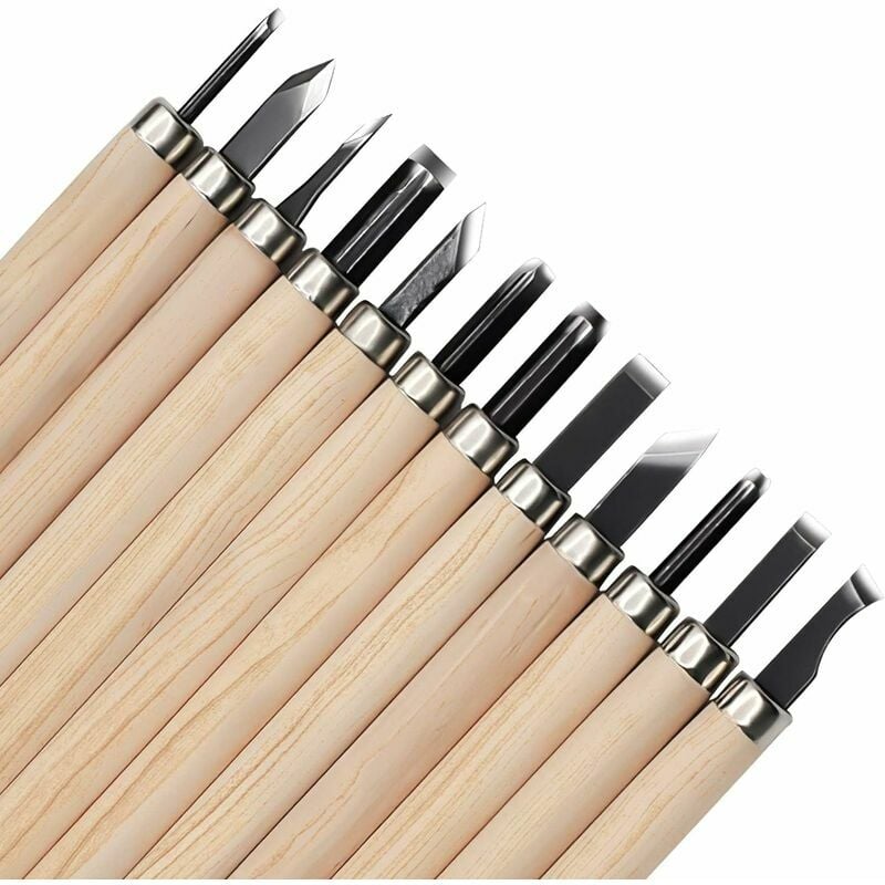 Wood Carving Tool Kit, Carving Detail Knife, Wood Chisels, Basic Wood Carving Tools With Flat Blade, For Wood Carving, Rubber Carving