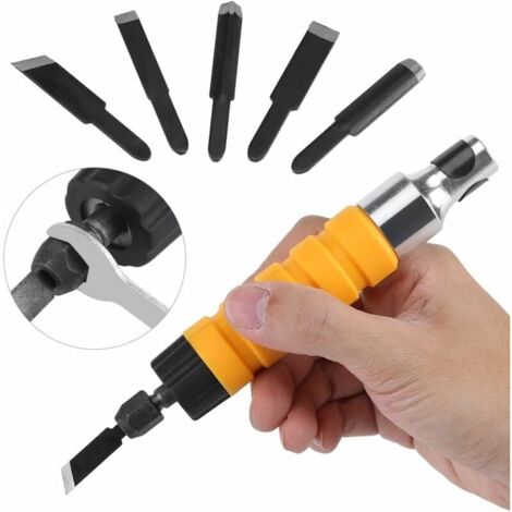 GABRIELLE Wood Chisels, Electric Woodworking Carving Chisel Gravure Knife Tool with 5 Blades and 1 Wrench wood chisel
