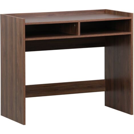 Wood Decor Desk with 2 Walnut Storage Compartments – L 90 x W 45 x H 78 cm – Jules