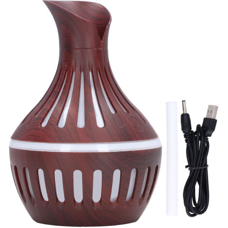 Wood Grain Humidifier USB Small Vase Night Light Mute Humidification Aromatherapy Machine 300ml