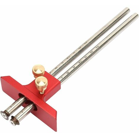 Wood Marking Gauge, Stainless Steel Carpentry Scriber Ruler Dual Head Wood Scribe Tool for Joiner