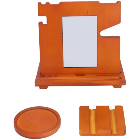 Wood Mobile Phone Base Multifunctional Durable Watch Glasses Key Storage Bracket Desktop Organizer