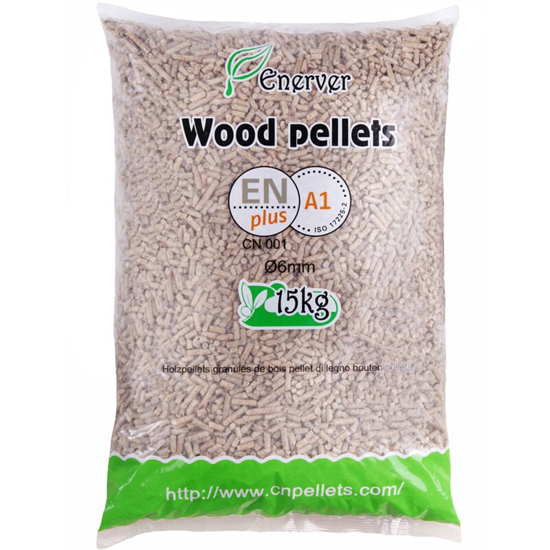 Wood pellets - granulés de bois 20 sacs 15 kg - Haute Qualité et Haute Performance Technique - Combustion Propre et Ecologique - Cendres Minimales